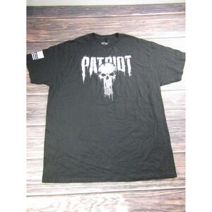 Howitzer Patriot Mens 2XL Black T Shirt Military America USA Veteran Skull